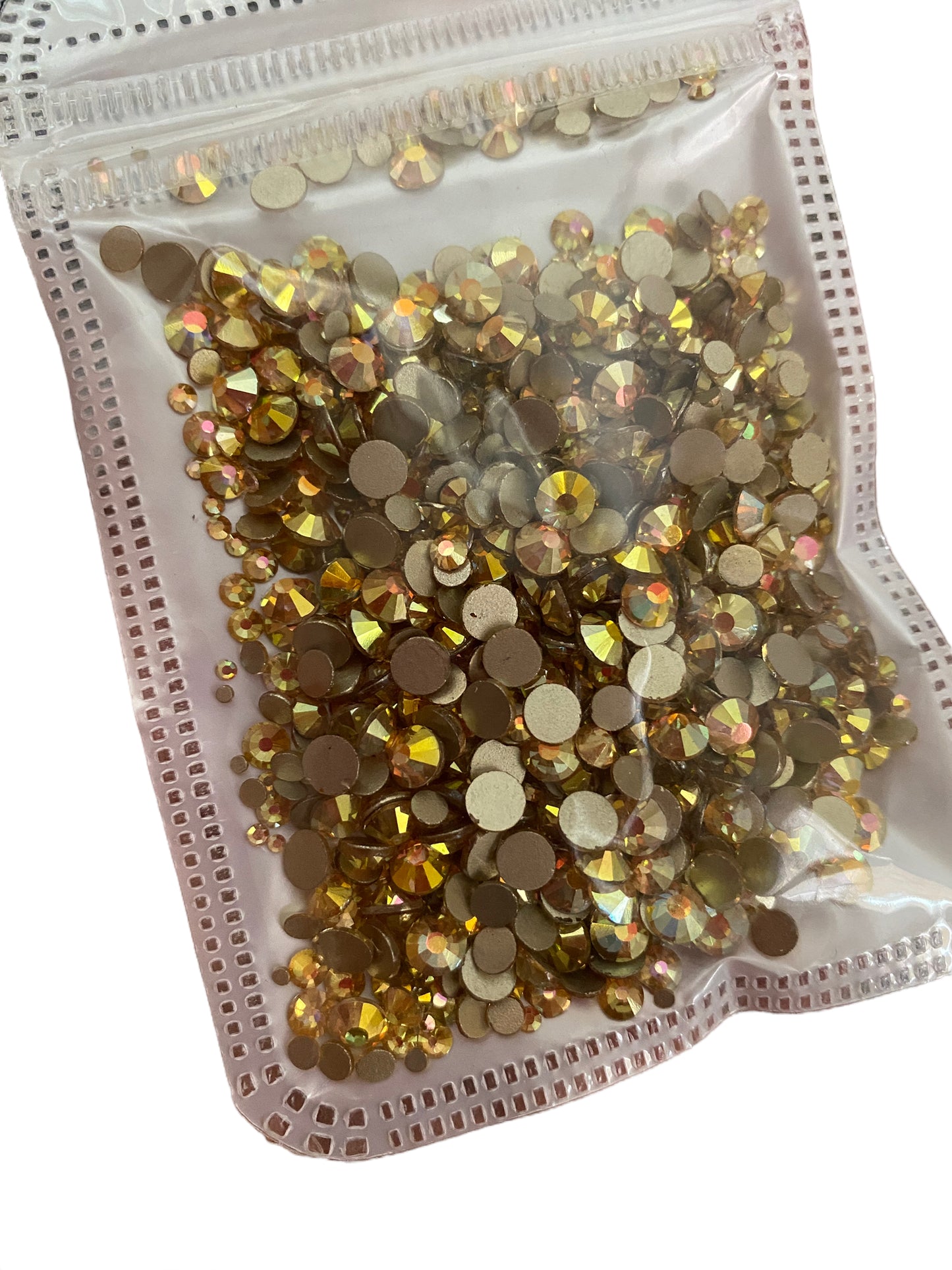 Gold Metallic Ab Gold Bottom Mix Size Glass Rhinestones