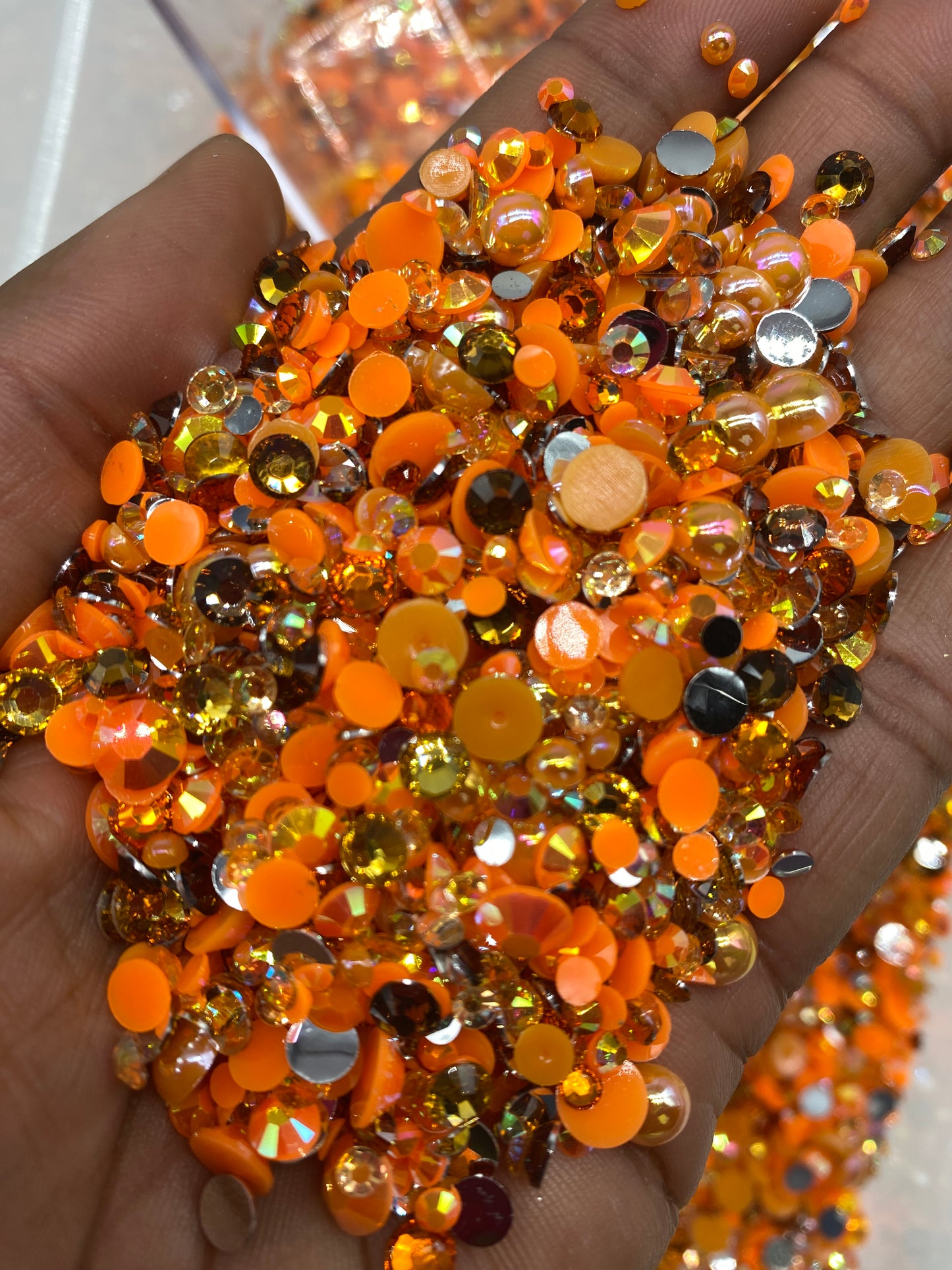 Orange Halloween,Rhinestones Mix