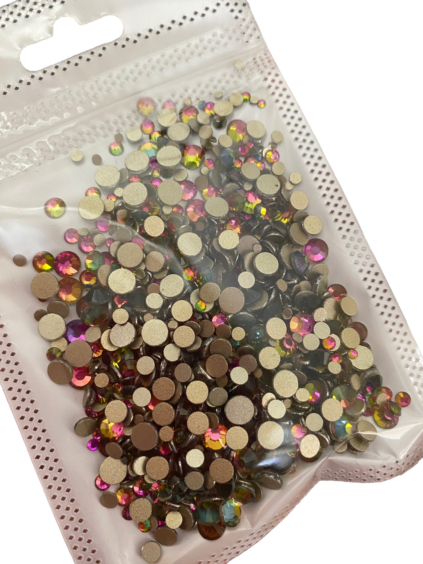 Rainbow mix Gold Bottom Red Mix Size Rhinestones