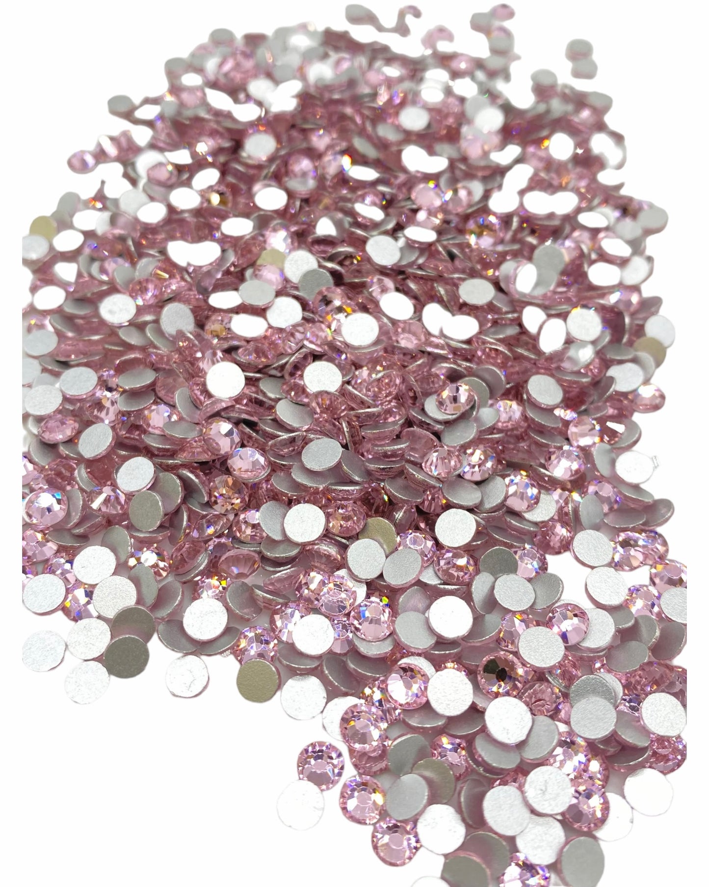 Lit Pink Glass Rhinestones