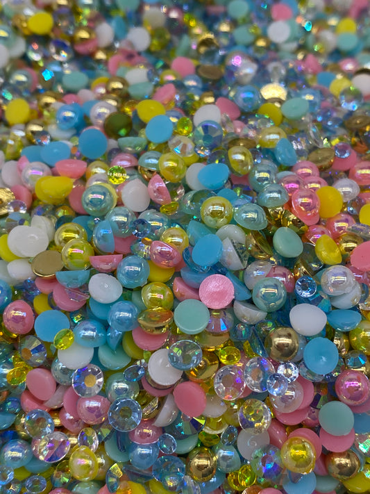 Pastel Rhinestone & Pearl Mix