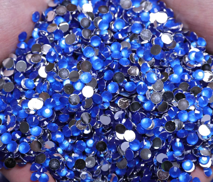 Neon Blue Resin Rhinestones (Glow under UV Light)