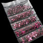 Lit Pink Hot-fix Glass Rhinestones (Mix Size)