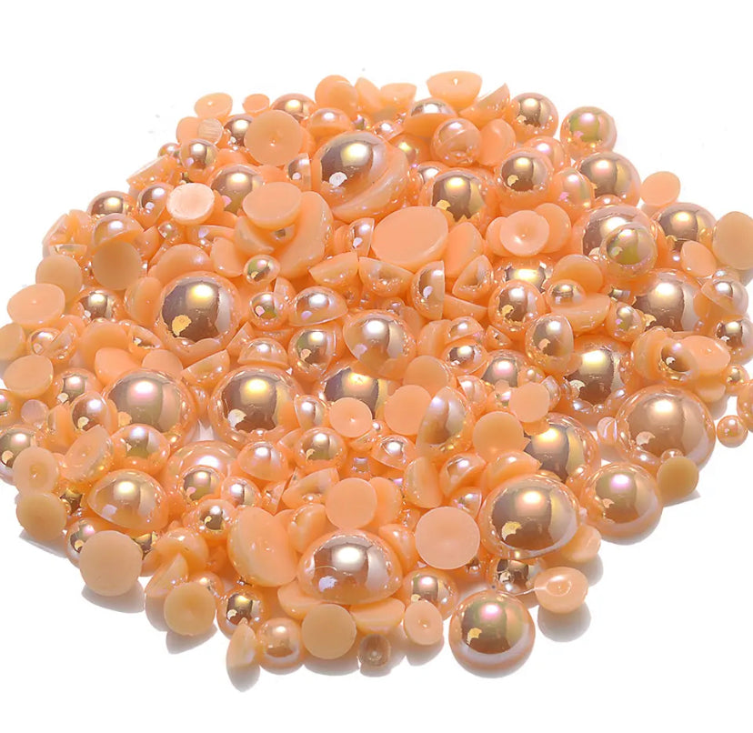 Orange Ab Pearls  (Mix size)