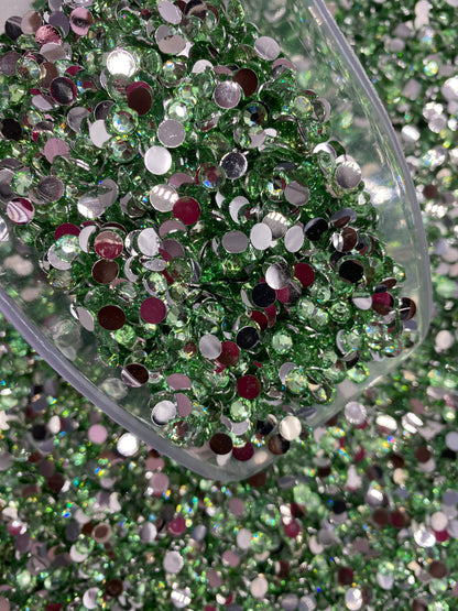 Lit Green Resin Rhinestones