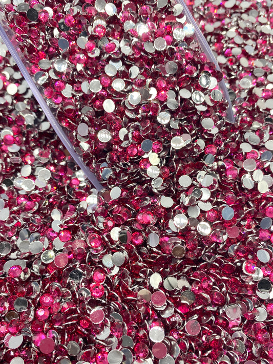 Fuchsia pink  Resins Rhinestones