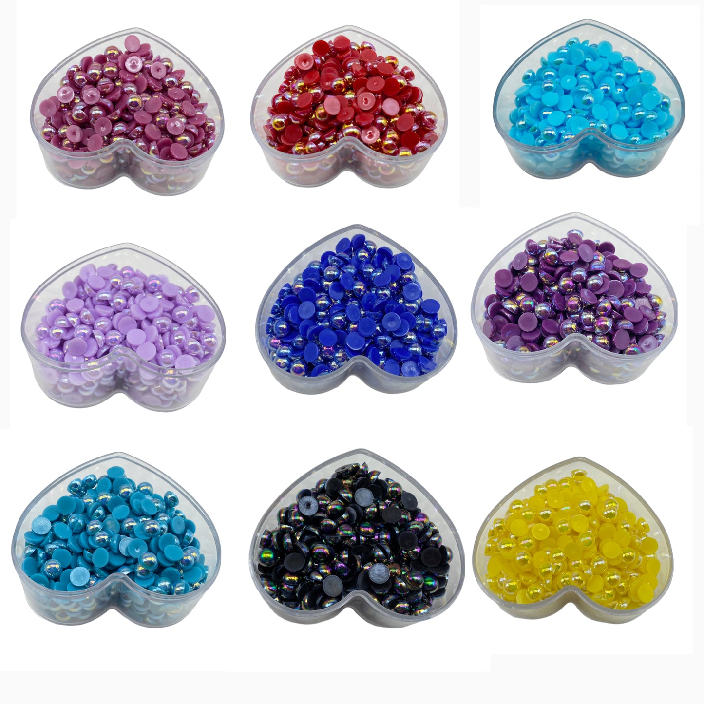 8mm Ab Flatback Pearls (100 Pieces)