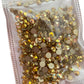 Gold Metallic Ab Gold Bottom Mix Size Glass Rhinestones