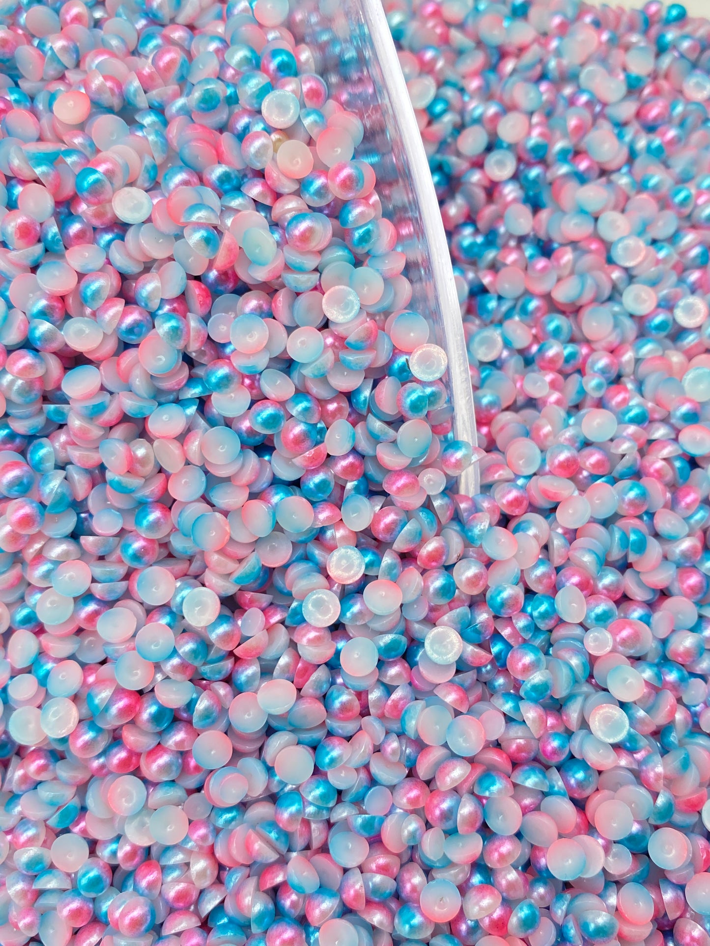 Blue & Pink  Rainbow Pearl (Mix Size)