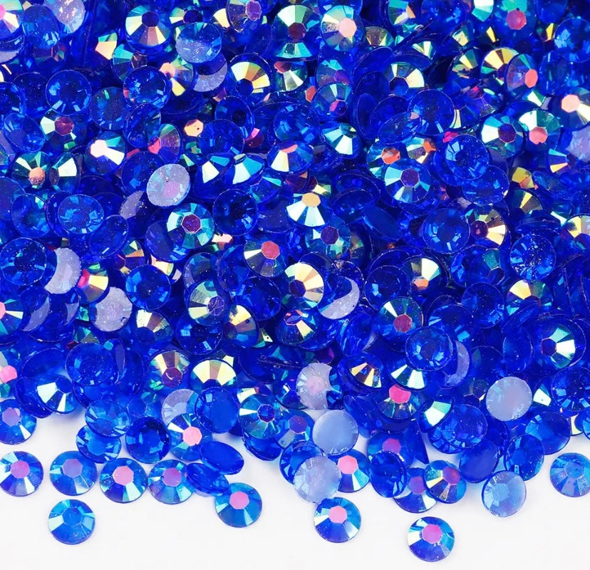 Sapphire Blue Ab Transparent Rhinestones (30 Gram Mix Sizes)