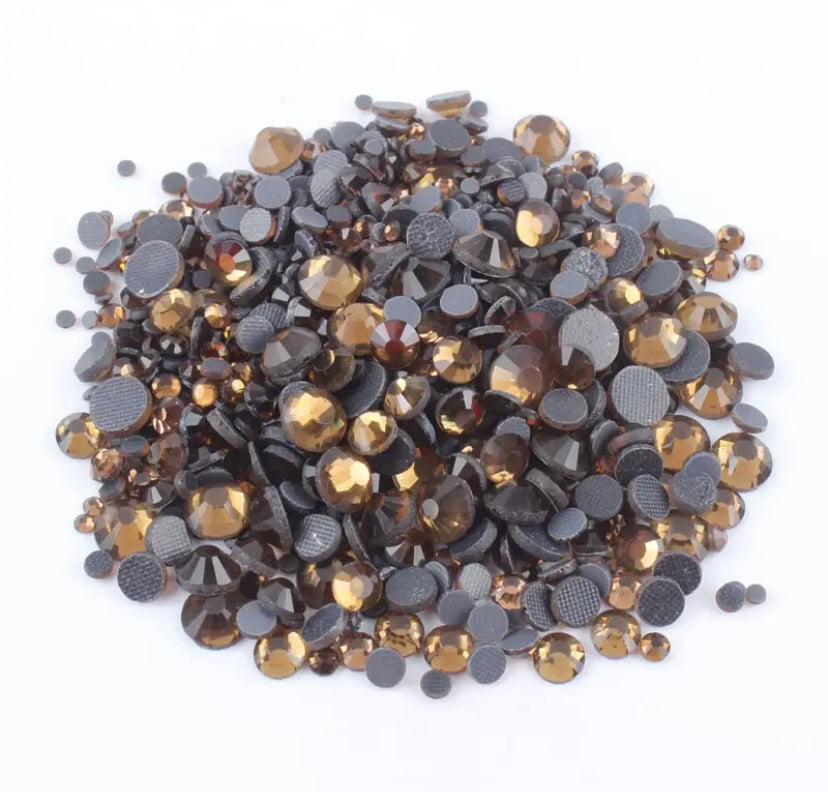 Brown Hot-fix Glass Rhinestones (Mix Size)