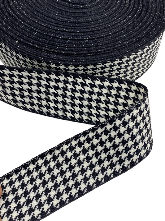Black and white Ribbon, 38mm/1.5 inches (2 yards)