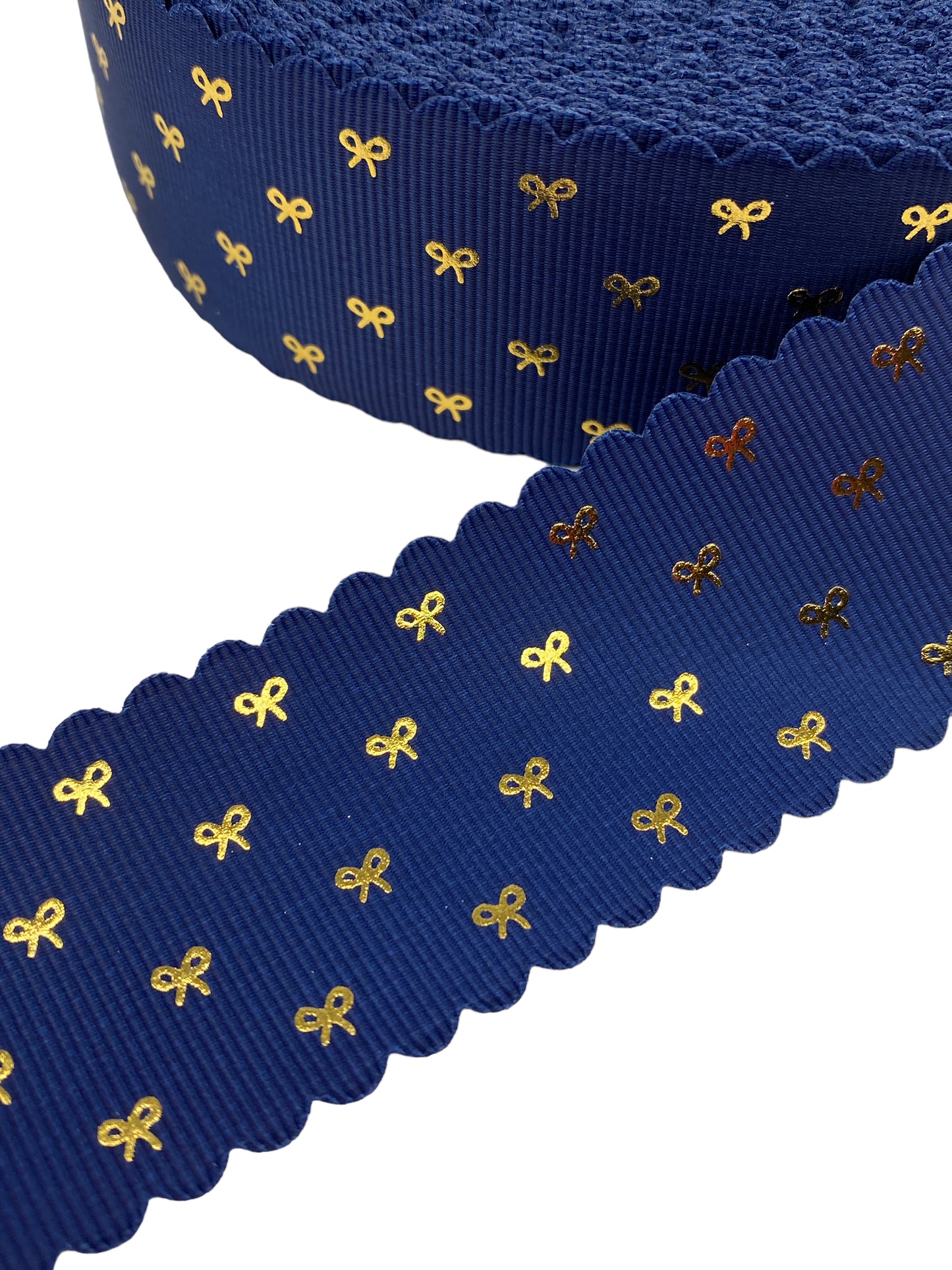 Navy Blue and Gold School Ribbon (38mm /1.5 inches) #4