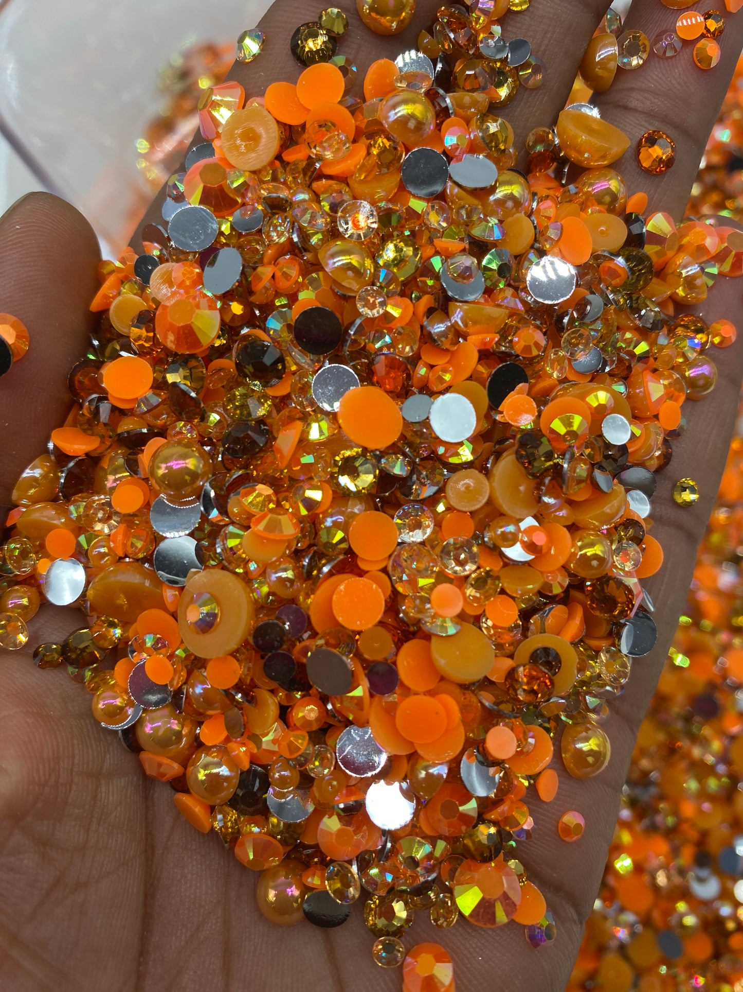 Orange Halloween,Rhinestones Mix