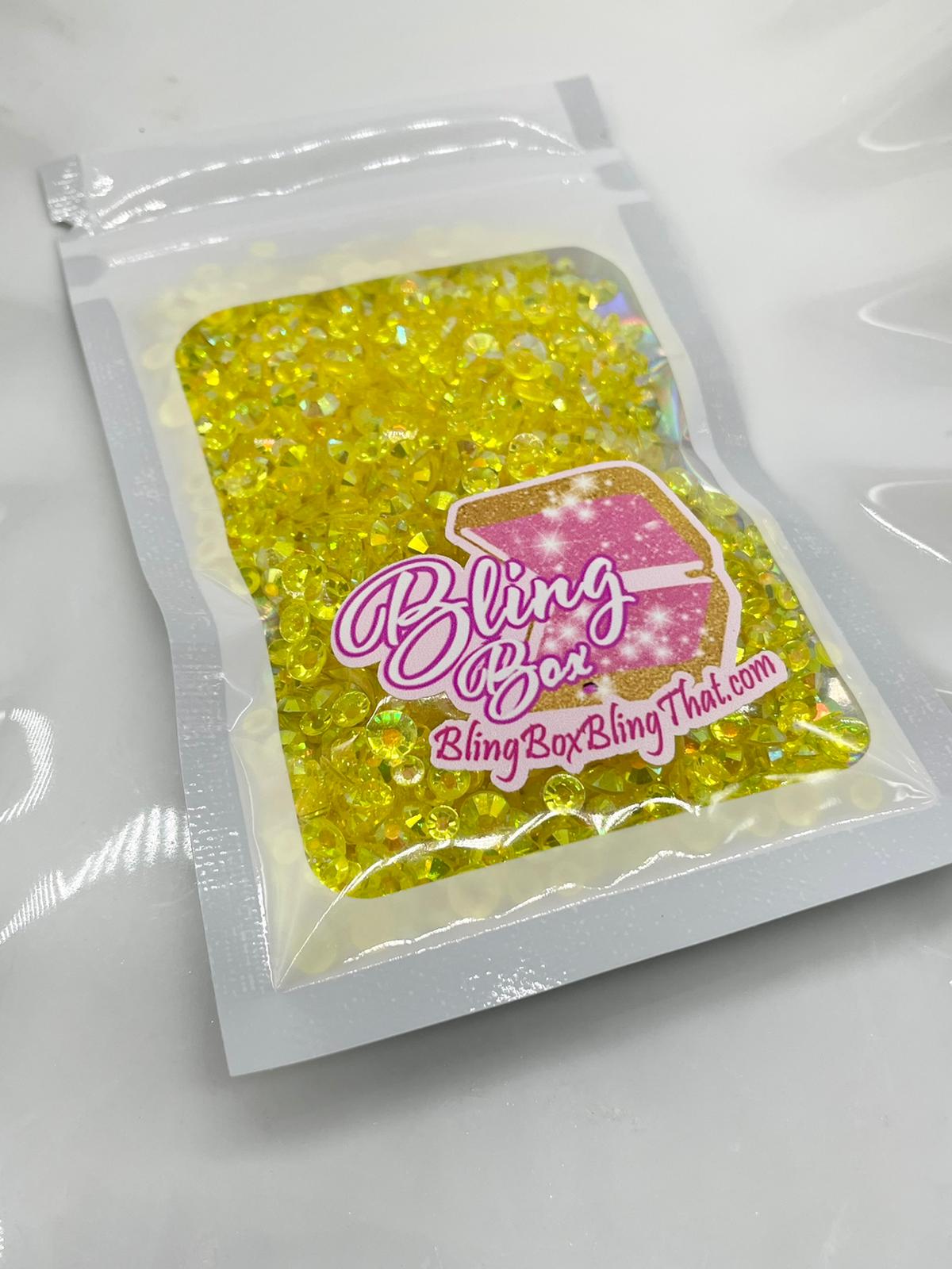 Yellow Ab Transparent Rhinestones (30 Mix Sizes)