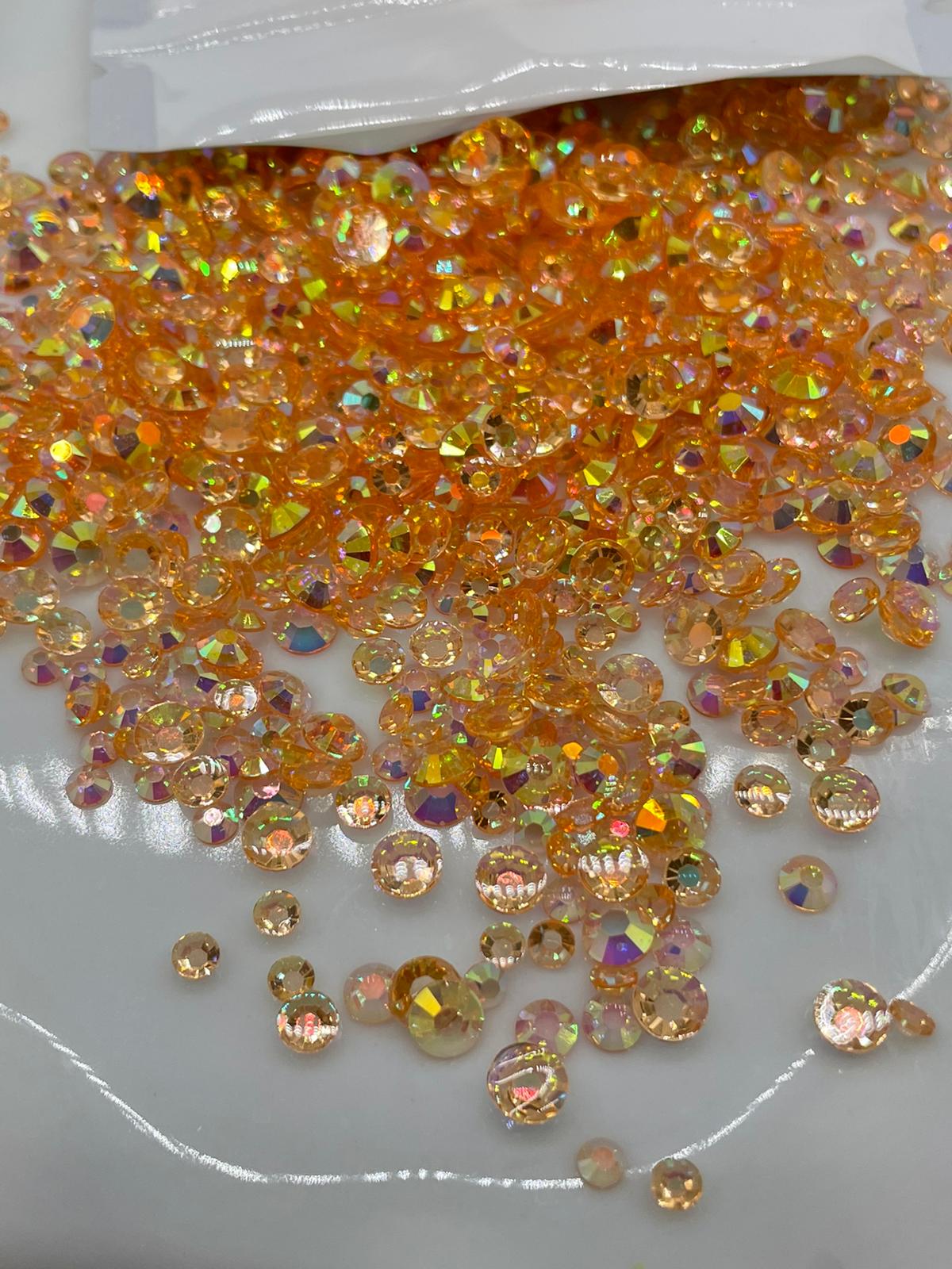 Orange Ab Transparent Rhinestones (30 Mix Sizes) – Roxy Bling