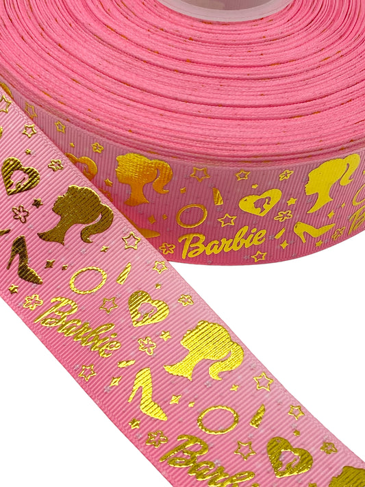 Barbie Gold Foil Ribbon (38mm/ 1.5 inches, Foil Ribbon )