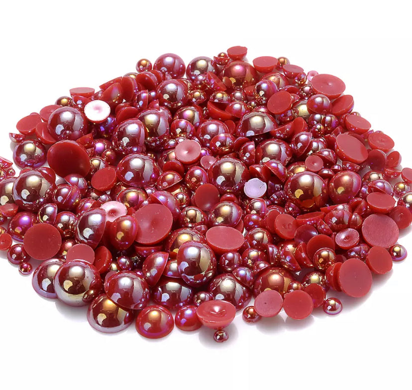 Red Ab Pearls (Mix Size)