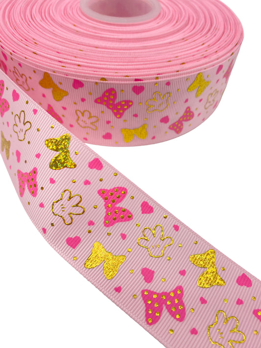 Minnie Gold Foil Ribbon (38mm/ 1.5 inches, Foil Ribbon )