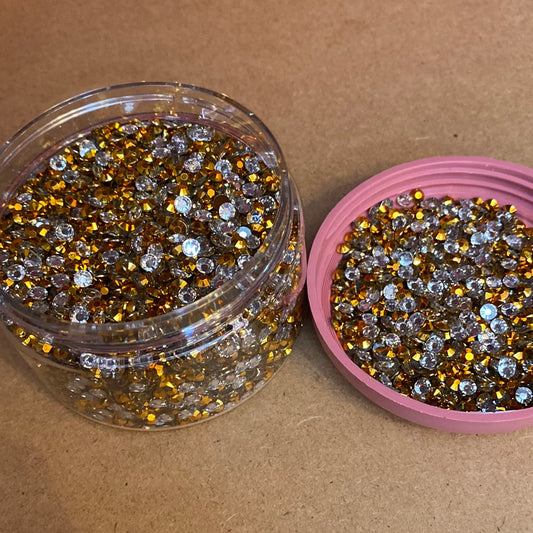 Gold 4mm Jelly  Rhinestones