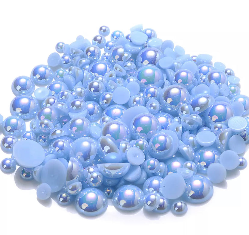 Lit Blue ab Pearls (Mix size)