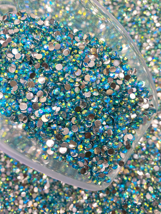 Blue Green AB Resins Rhinestones