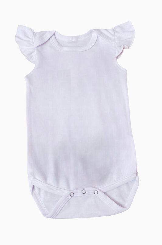 Blank Ruffle sleeve onesie 12-18 Months)