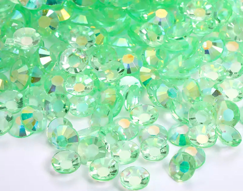 Lit Green Transparent Rhinestones