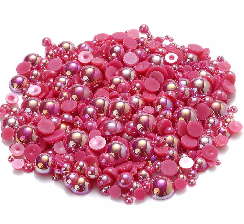 Fuchsia Pink Ab Pearls Mix Pearl