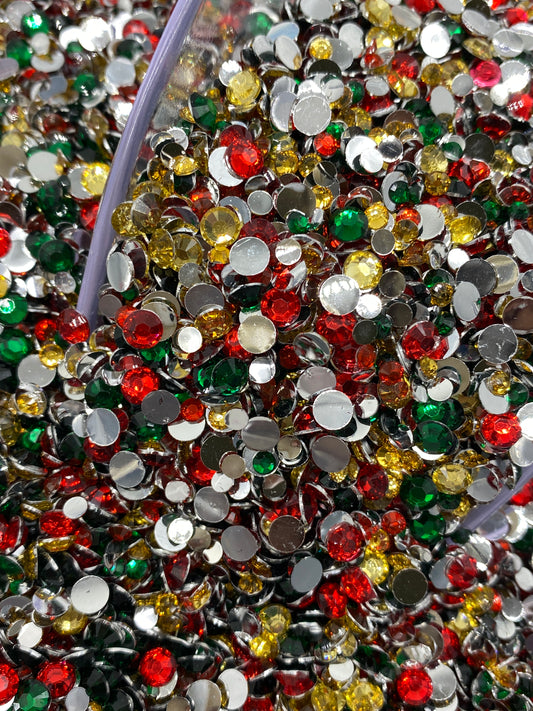 Christmas Resin Rhinestones Mix