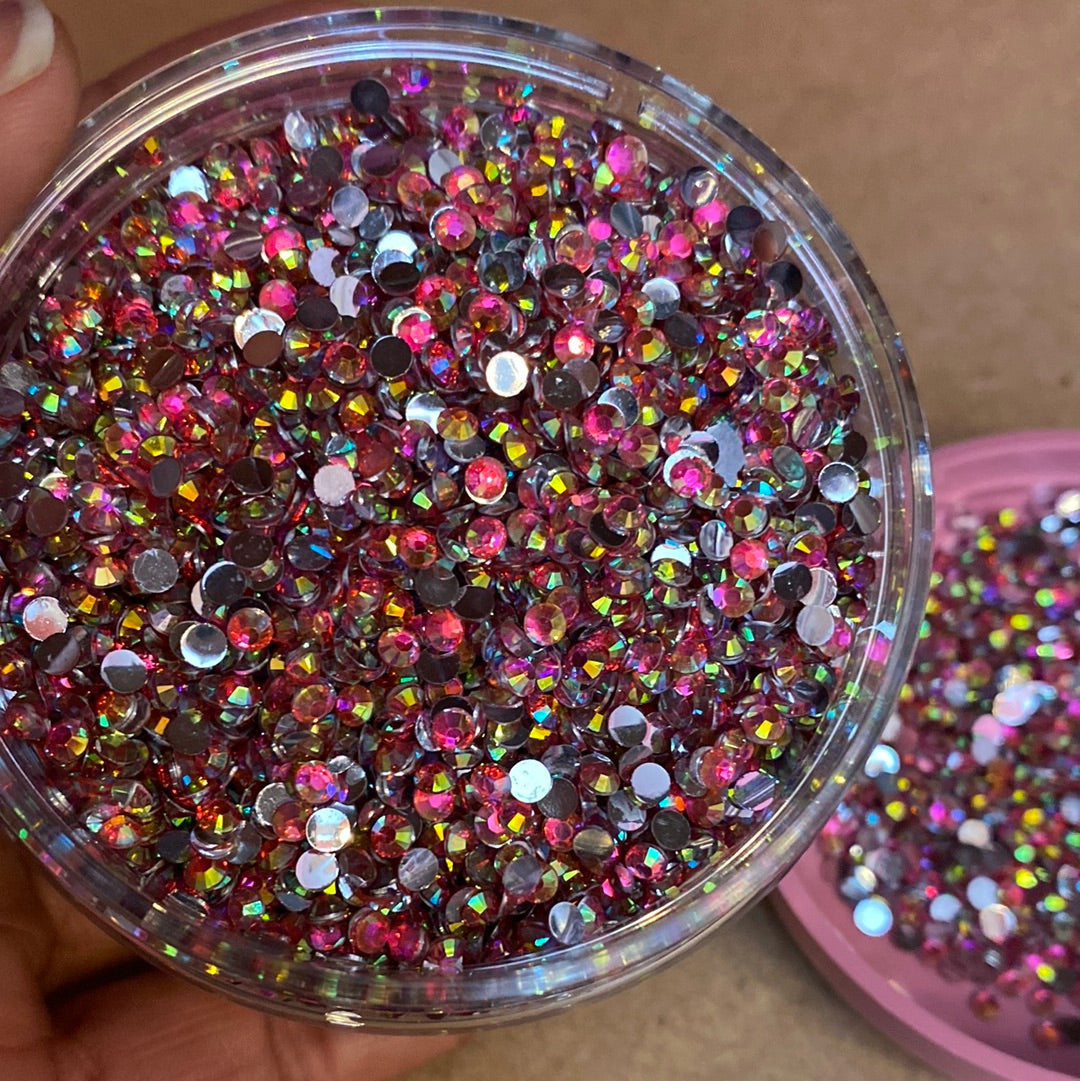 Hot Pink 3mm Ab Resins Rhinestones