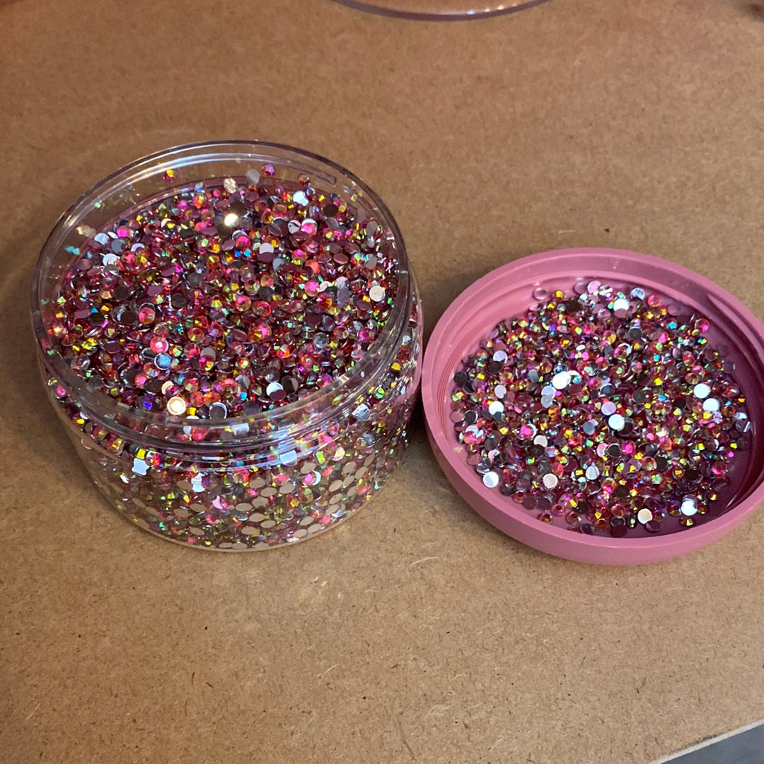 Hot Pink 3mm Ab Resins Rhinestones