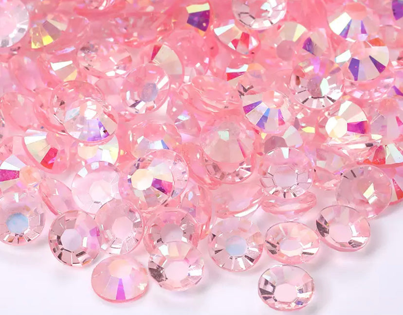 Lit Pink Transparent Rhinestones