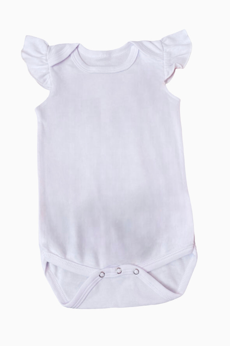 Blank Ruffle sleeve onesie 6-12 Months