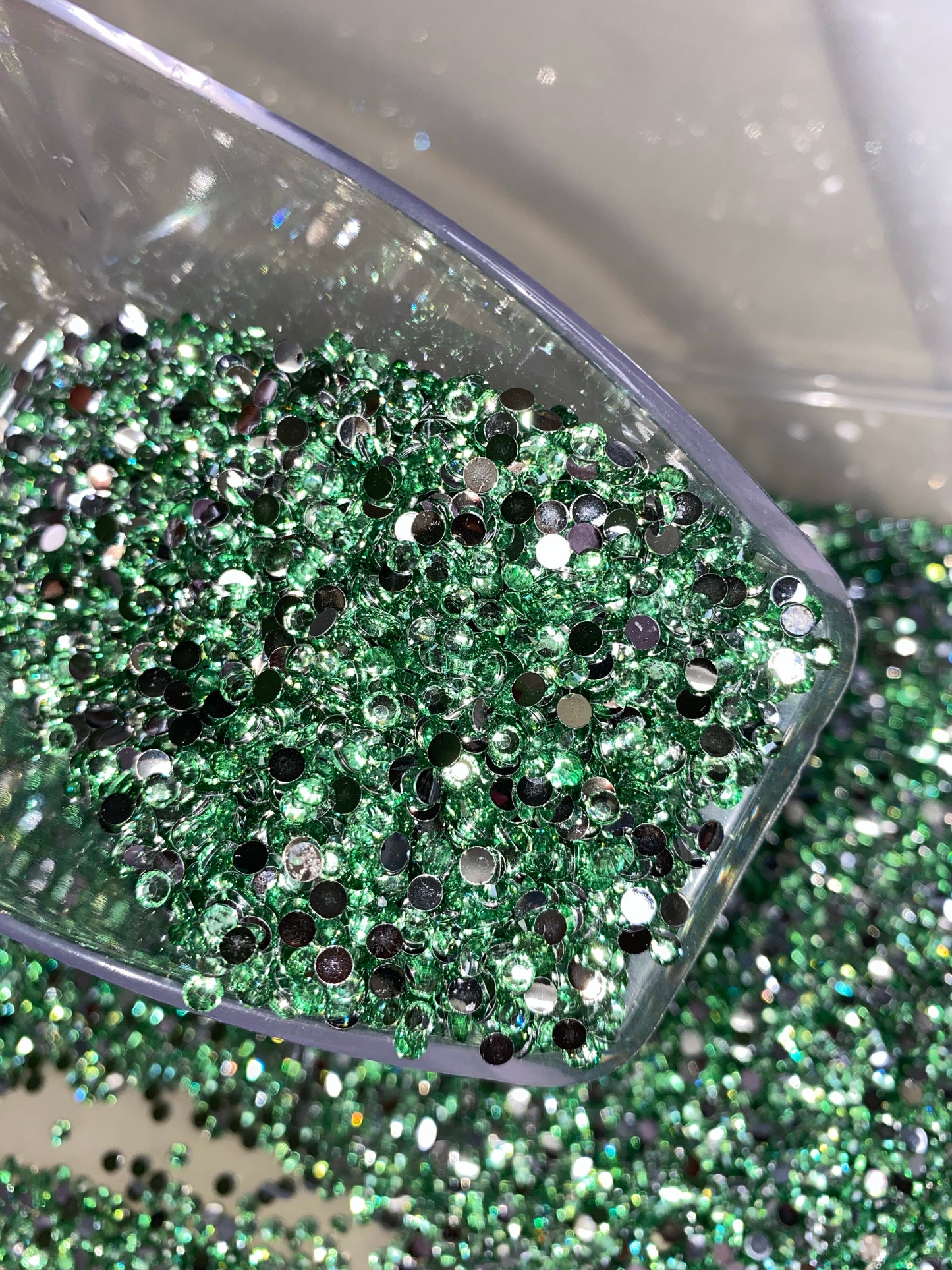 Lit Green Resin Rhinestones