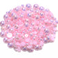 Lit Pink Ab Pearls (mix size) 2000 Pieces