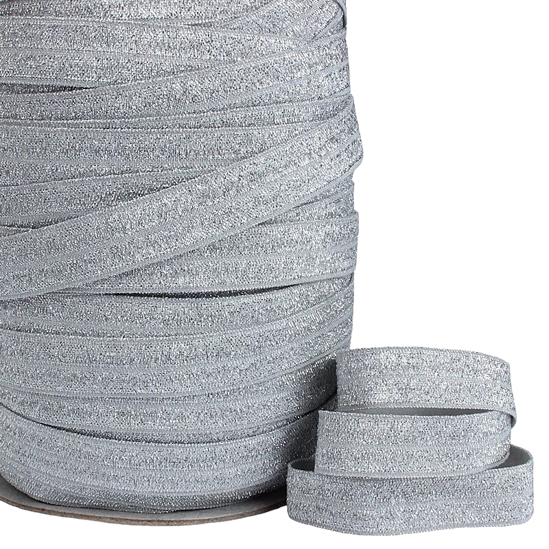 Silver Glitter Elastic (5 yards)