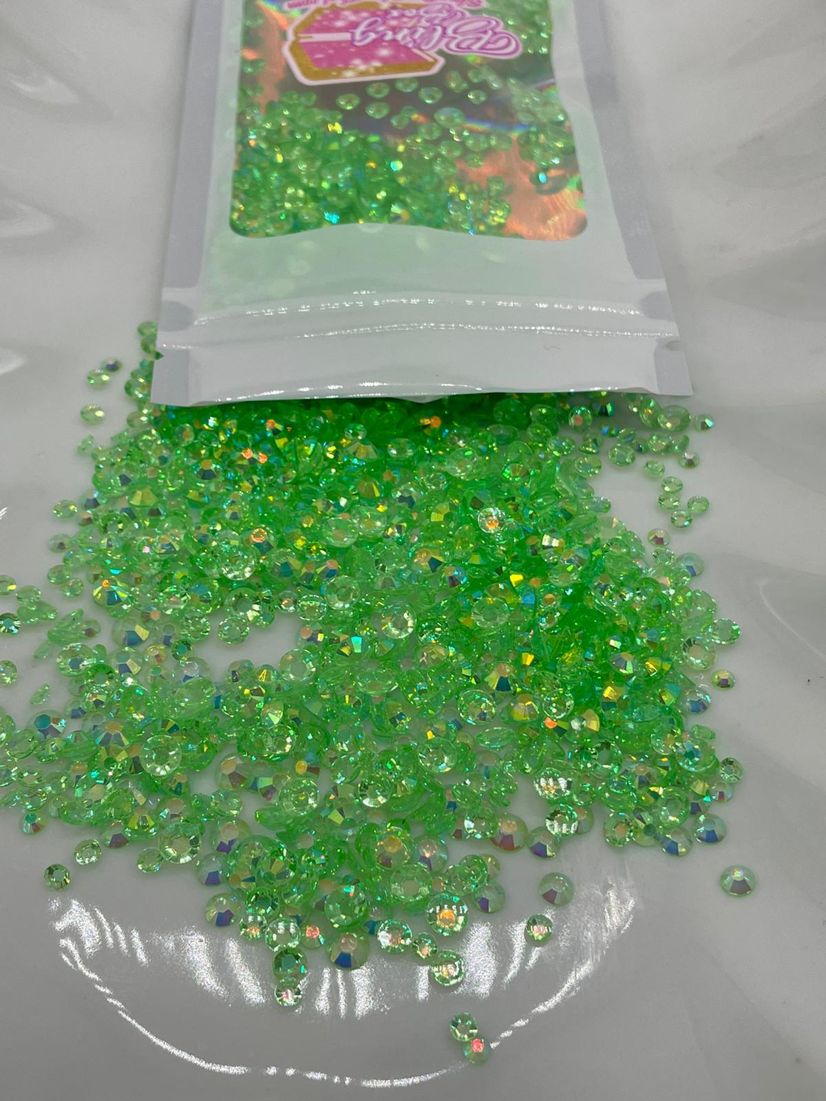 Green Transparent Rhinestones (30 Gram Mix Size)