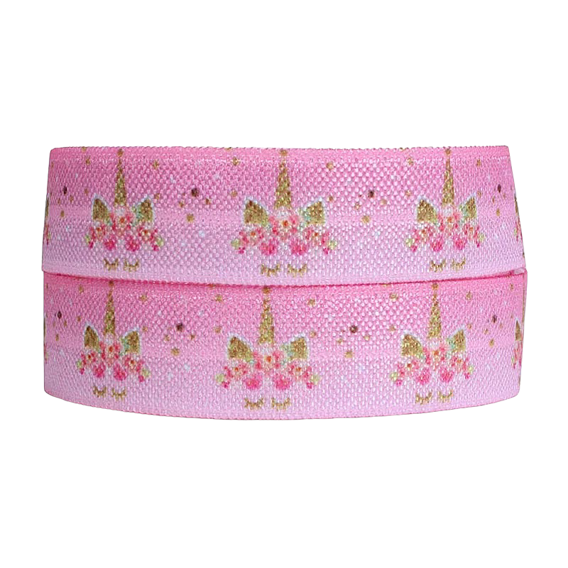 Headband Elastic Unicorn Pink Elastic (5 yards)