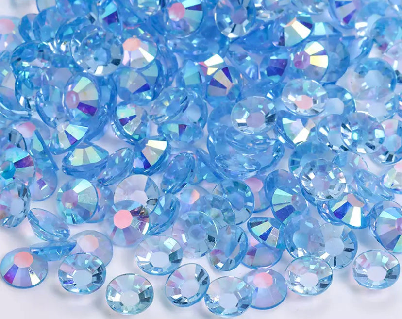 Lit Blue Transparent Rhinestones