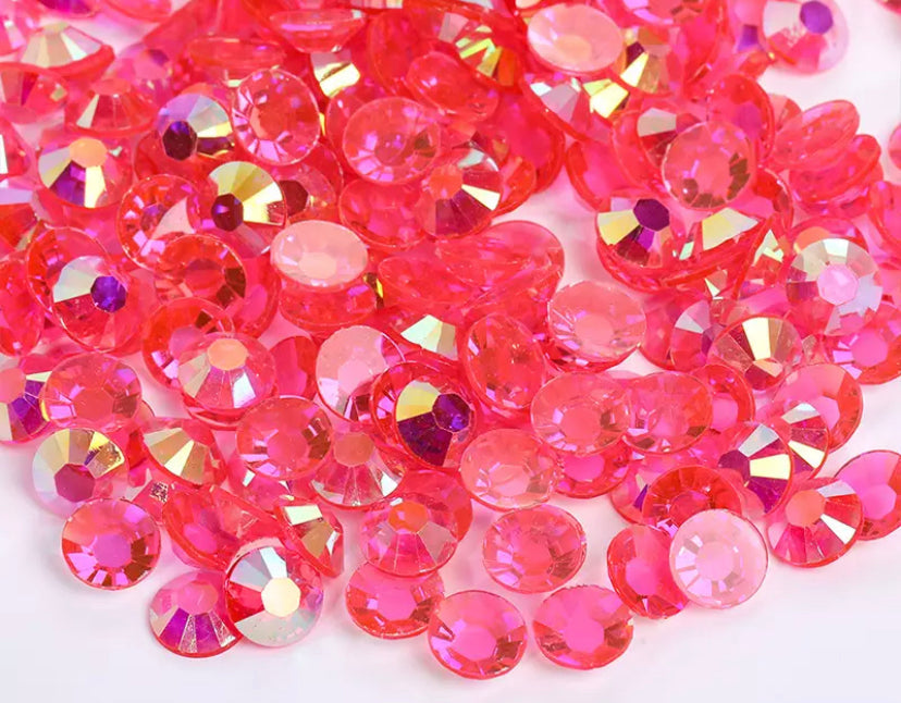 Rose Pink Transparent Rhinestones (30 Mix Size)